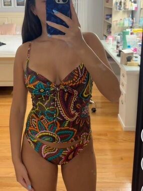 Victoria Secrets Paisley Print One-Piece Swimsuit